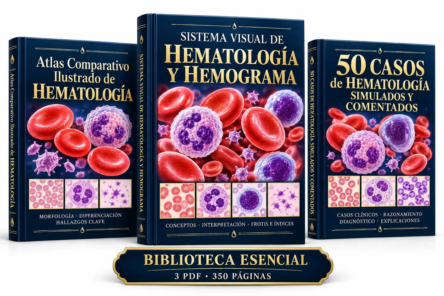 Los tres libros digitales principales de hematología y hemograma