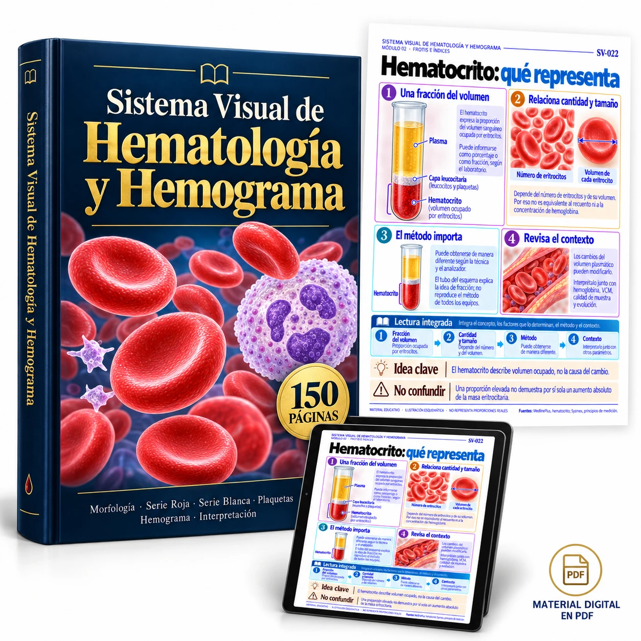 Mockup digital: Sistema Visual de Hematología y Hemograma